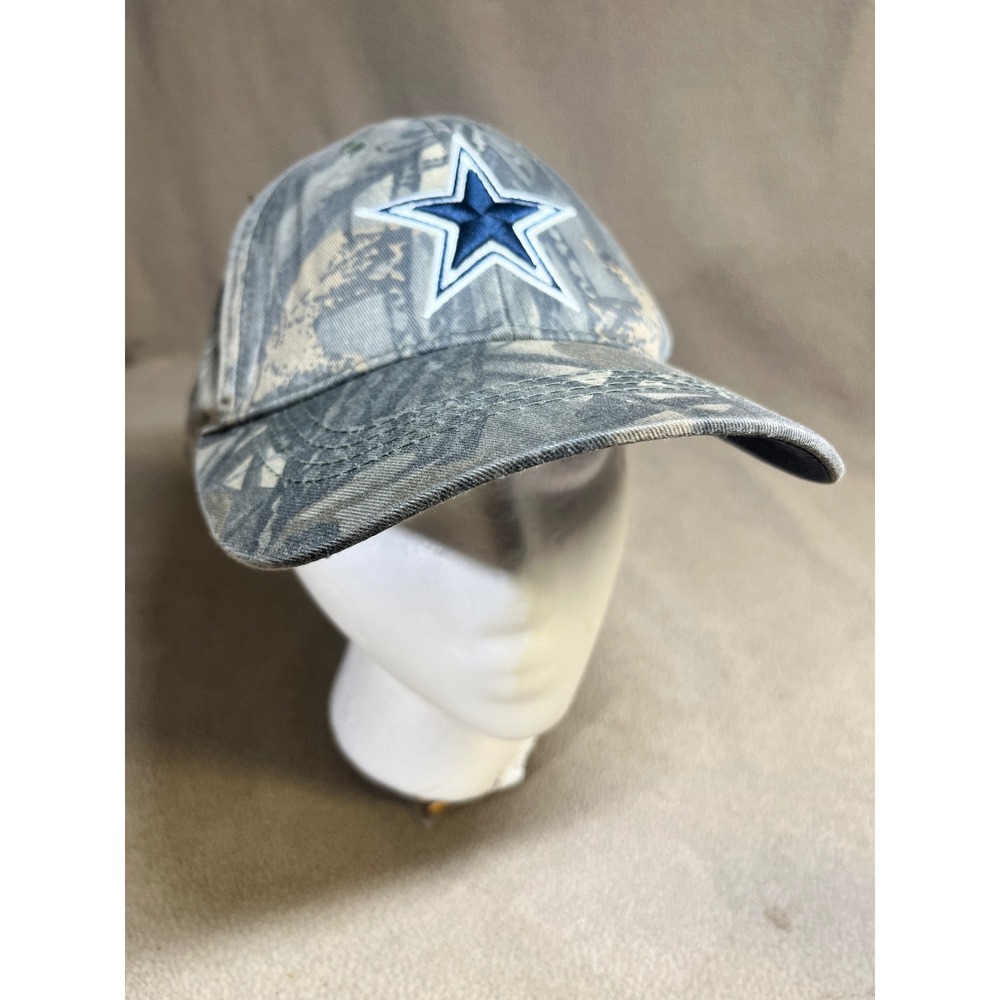 Dallas Cowboys Authentic Camo Hat Grey Leaf Camouflage Adjustable NFL Star Cap